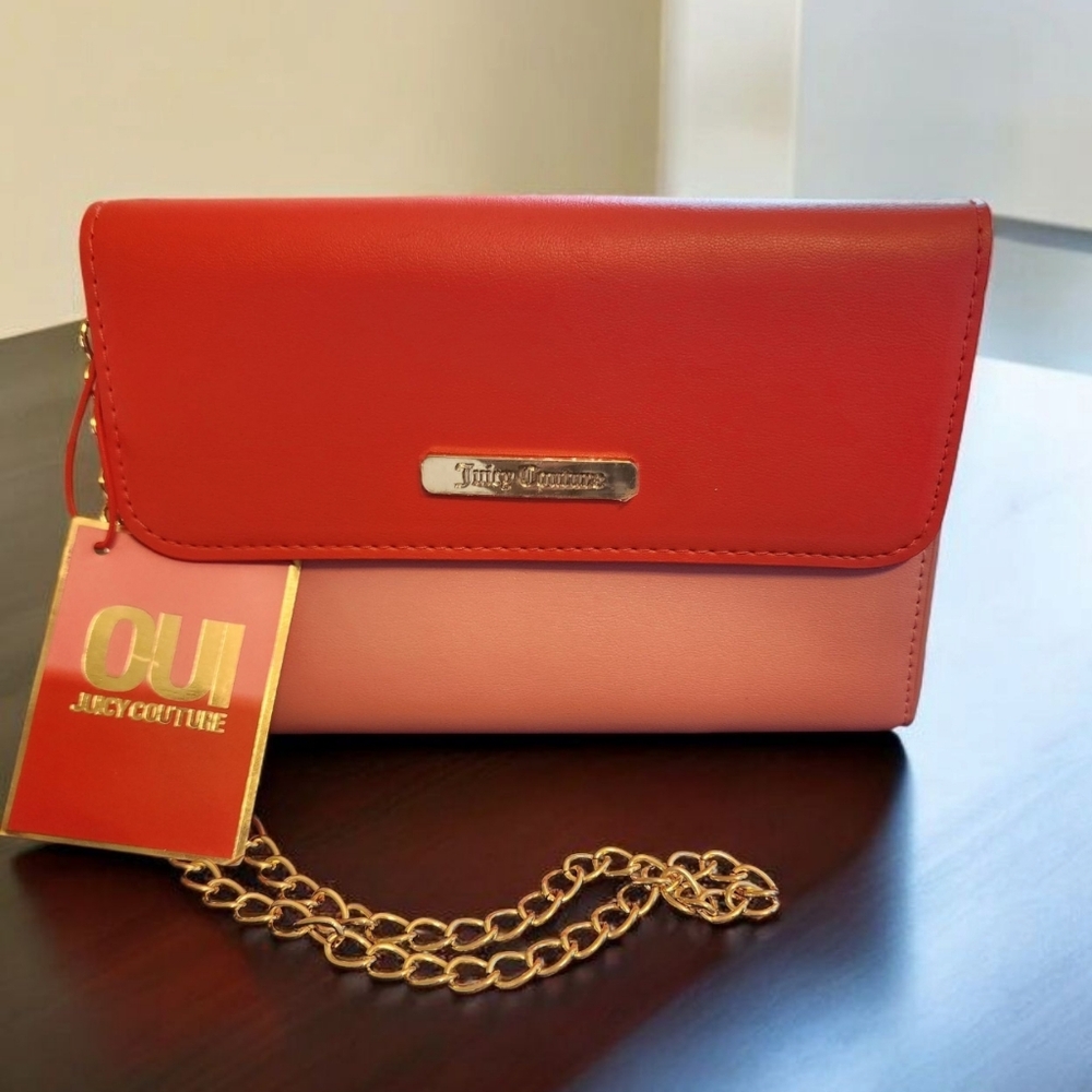 Juicy Couture Oui Pink & Red Crossbody Bag NWT